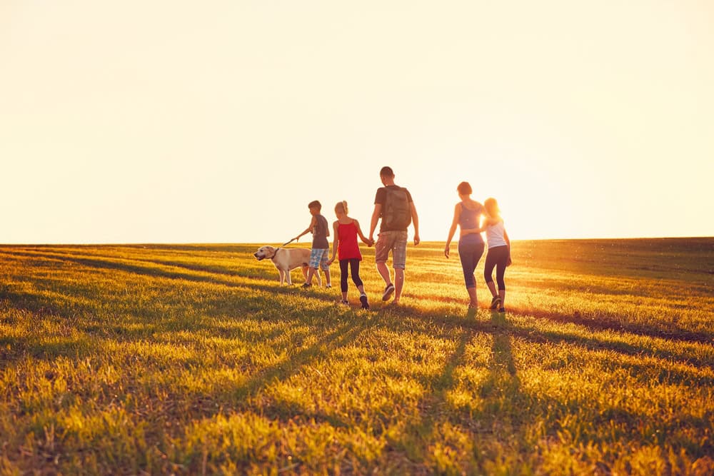 Family doing a nature walk